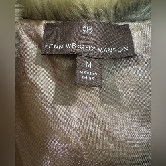 Fenn Wright Manson Vest Faux Fur Collared Cashmere Blend Brown Black Size Medium - Picture 2 of 8